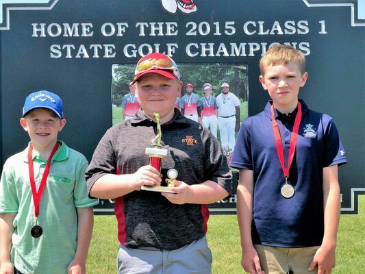 BOYS AGES 9 - 11 WINNERS - Left to right - 2nd Place - Jett Jackson; 1st Place - Caden Veatch; and 3rd Place - Collin Oliver.